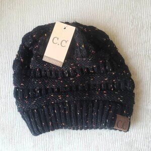 Black Speckled C.C Beanie - New